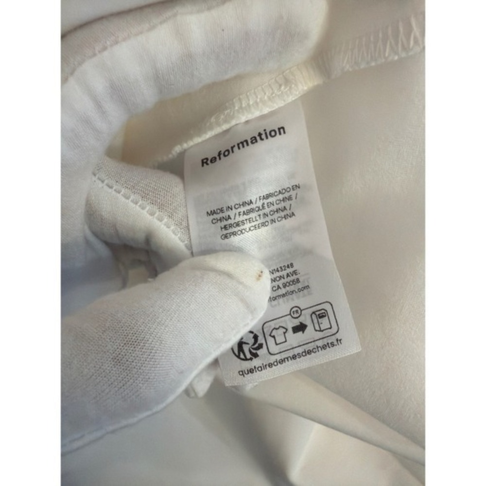 Reformation Mikol Knit Dress Ivory White Scoop Neck Midi Fit Flare NEW - Picture 5 of 7